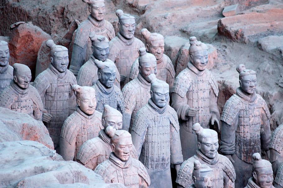 China, Terracotta, Warriors, Travel, human representation, male likeness, HD wallpaper