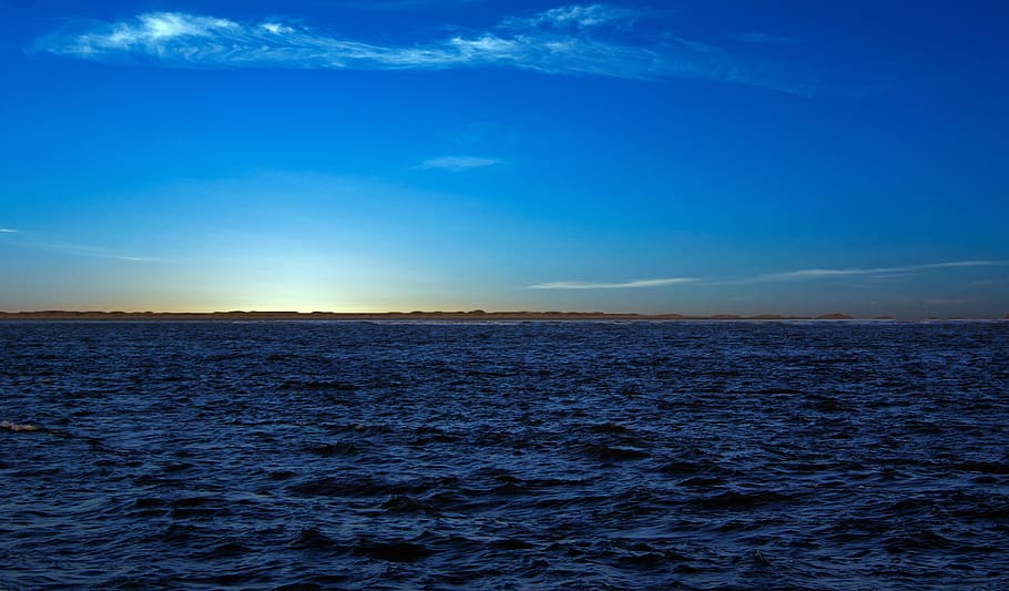 sea, sunset, clouds, ocean, water, scenics - nature, blue, beauty in nature HD wallpaper
