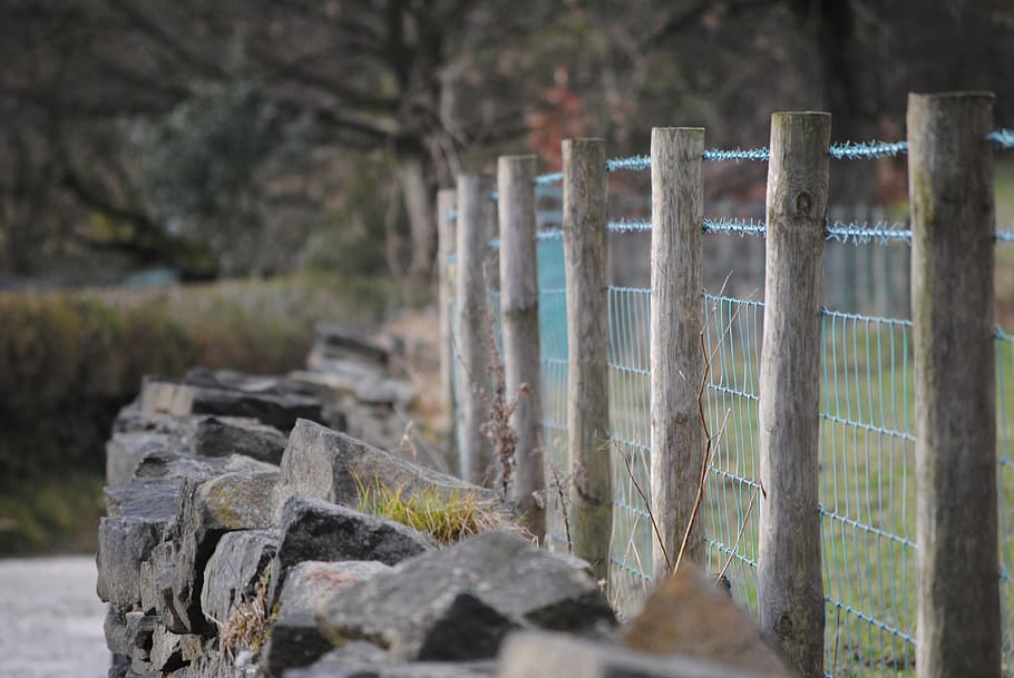 fence, wall, wire, wood, texture, timber, material, wooden, HD wallpaper