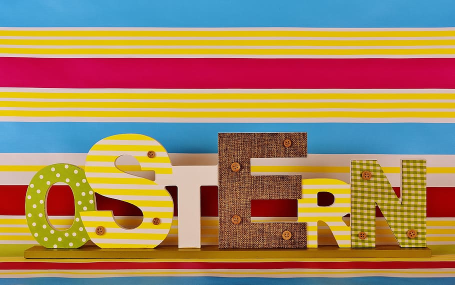 Happy Easter, Lettering, Color, colorful, deco, easter decorations HD wallpaper