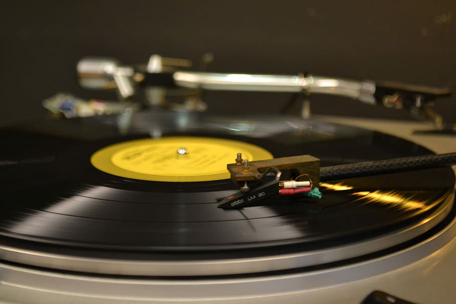 Hd Wallpaper Close Up Photography Of Vinyl Player Black And Gray Playing Turntable Wallpaper Flare