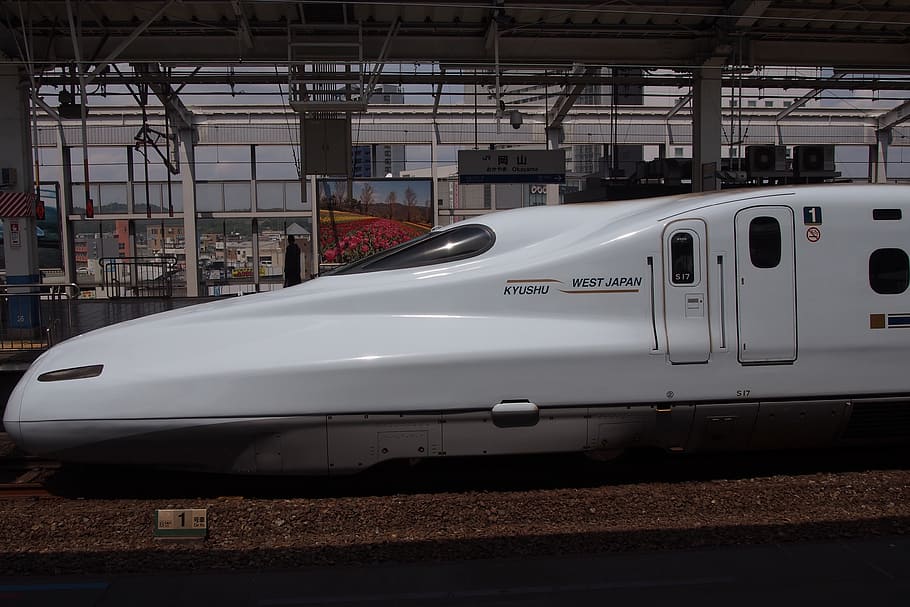 white train on subway, shinkansen, bullet, railway, travel, transportation
