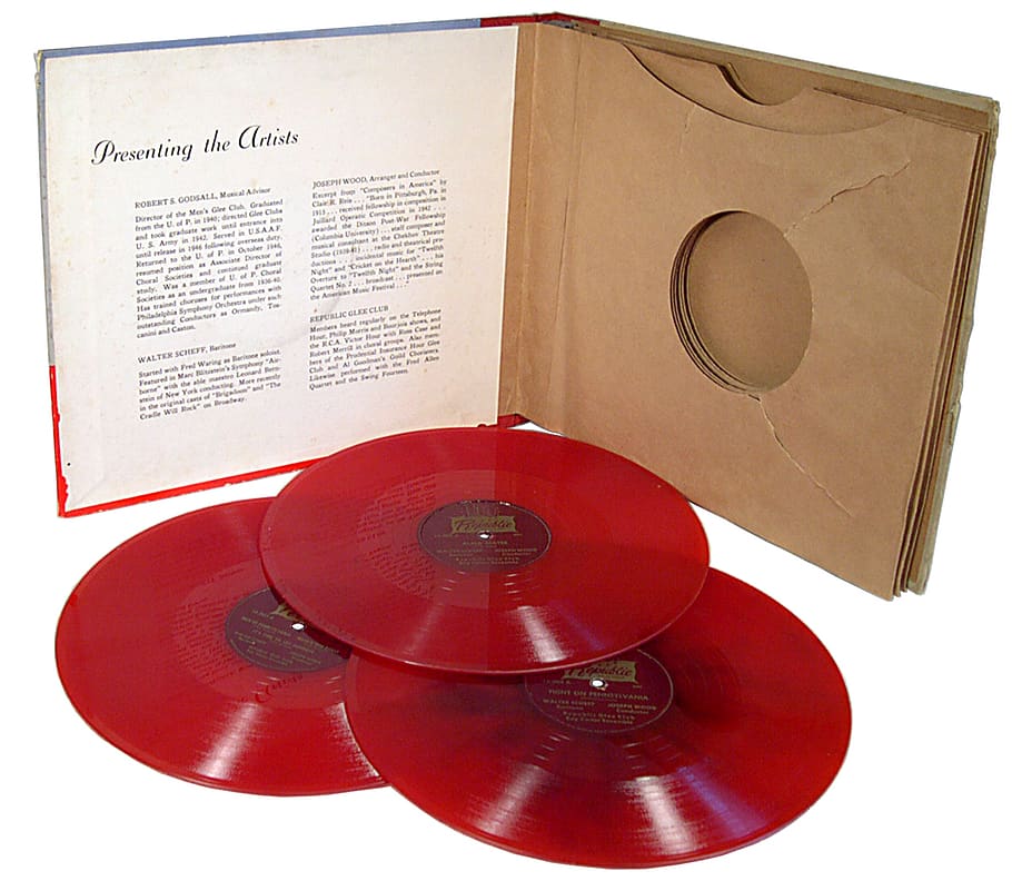 record, 78rpm, red, music, sound, vinyl, audio, gramophone