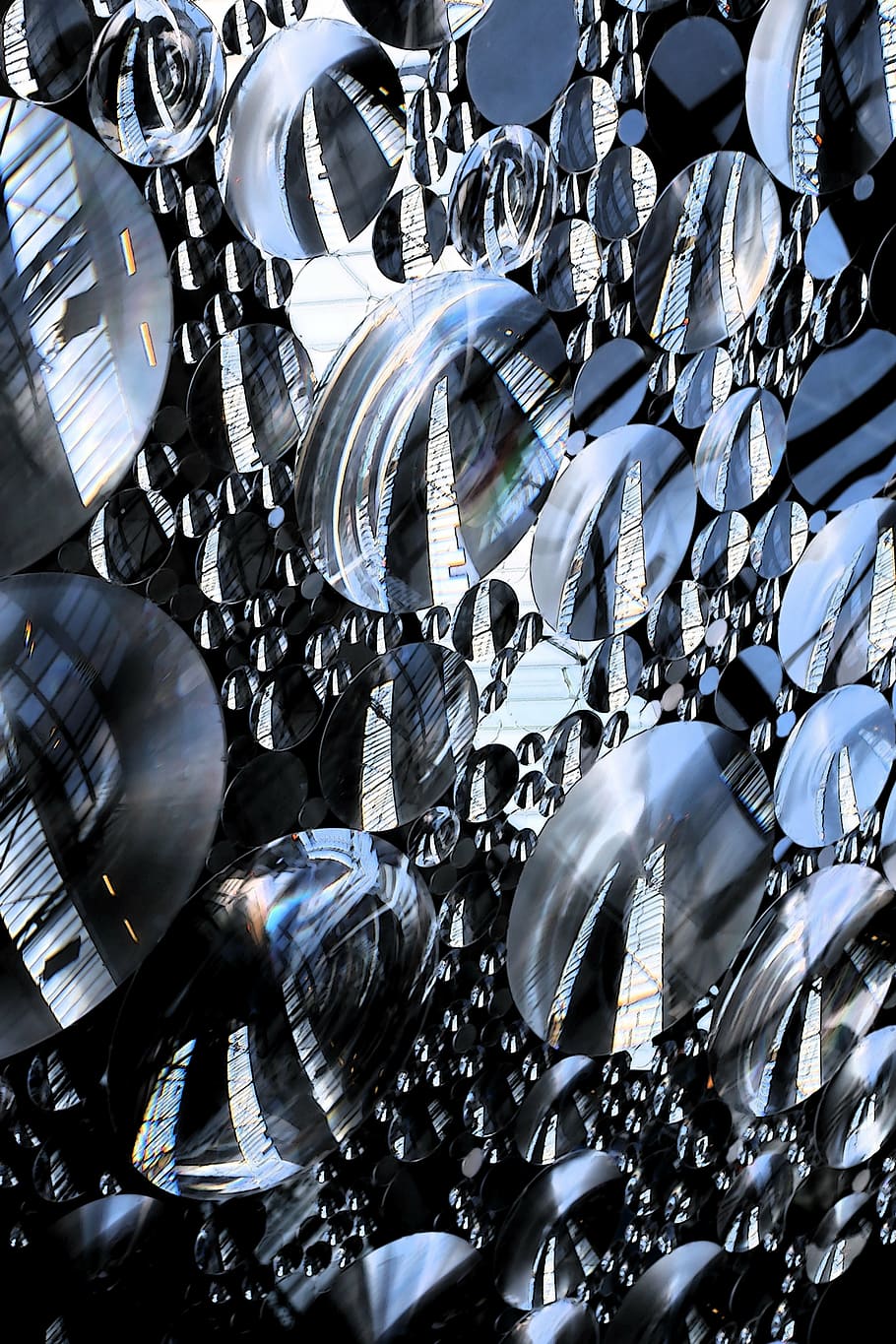 flying discs, art, blue, plastic, modern art, abstract, sky HD wallpaper