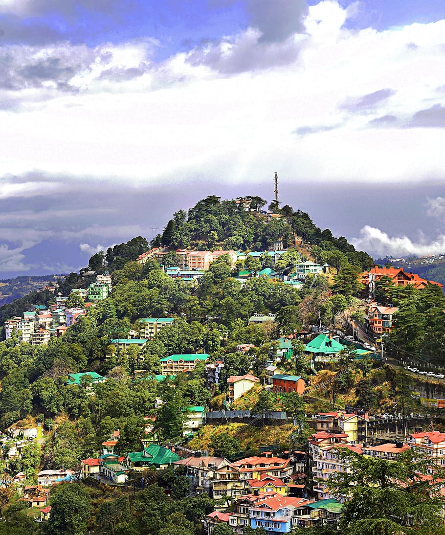 shimla, hills, asia, travel, himachal, nature, tourism, sky, HD wallpaper