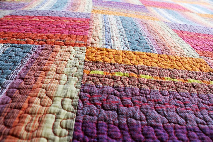 assorted-color textile, quilted background, texture, colorful HD wallpaper