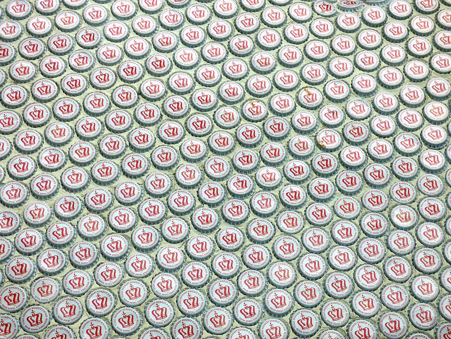 caps, beer, model, collection, texture, backgrounds, repetition HD wallpaper