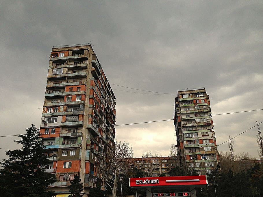 block, tbilisi, georgia, building, flat, house, architecture, HD wallpaper