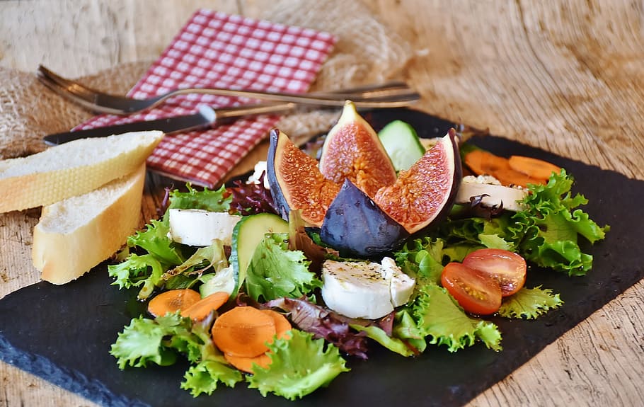 grapefruit and avocado salad, Figs, Goat Cheese, mixed salad, HD wallpaper