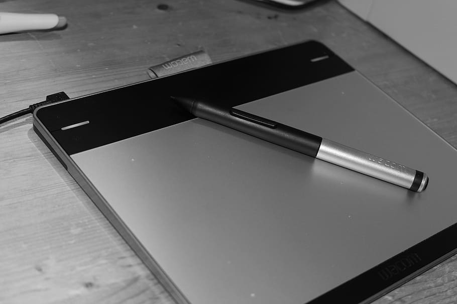 tablet, pen, computer, pc, electrically, technology, desk, characters HD wallpaper