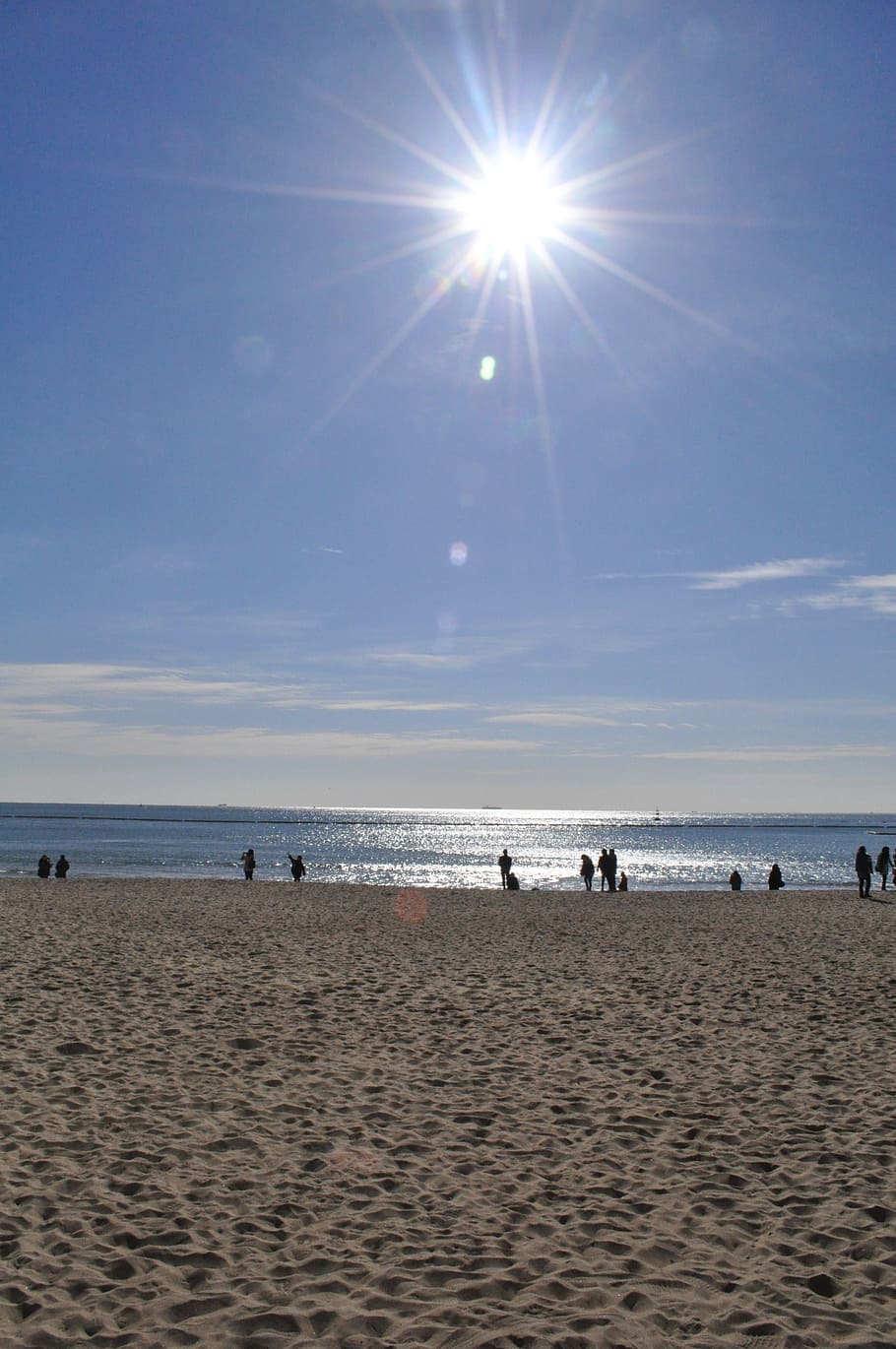 sea, haeundae beach, sand, sandy, bathing beach, busan, republic of korea, HD wallpaper