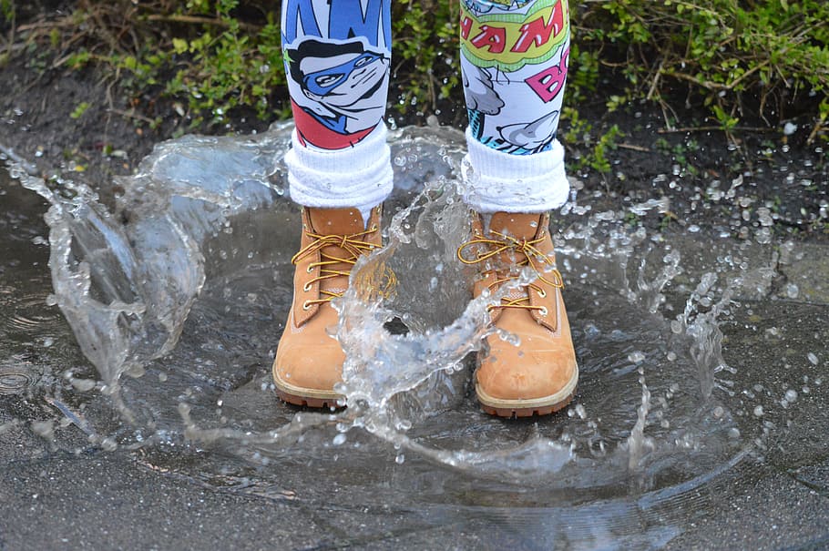 leather boots water