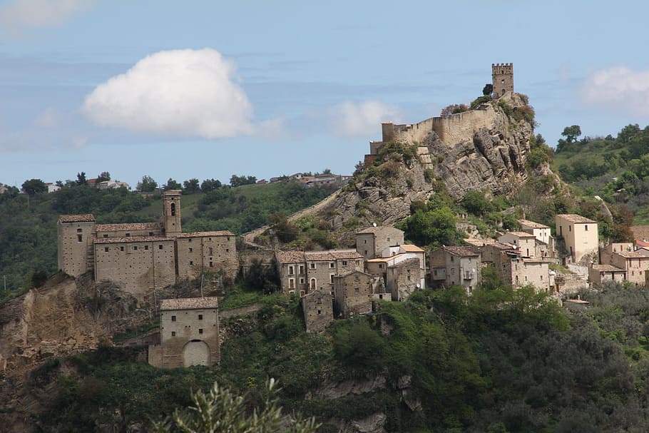 castle, roccascalegna, medieval, architecture, built structure HD wallpaper