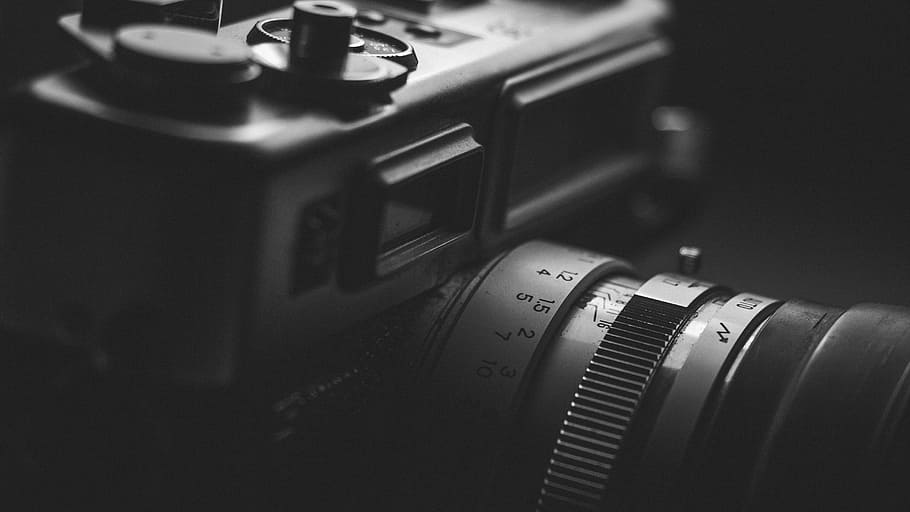 camera, industry, photography, vintage, Analogue, aperture, black and white