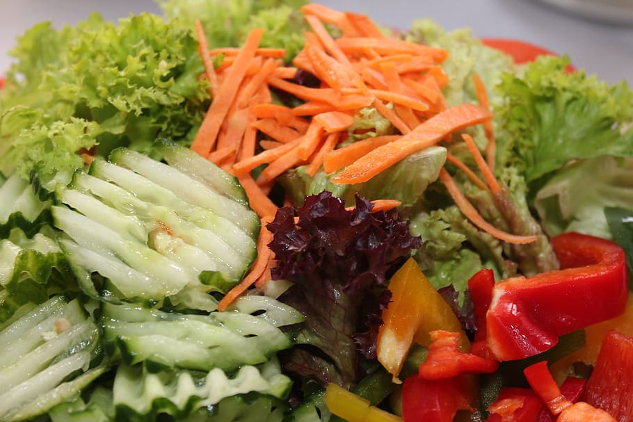 mixed salad, cold buffet, vegetable, food, healthy eating, food and drink HD wallpaper