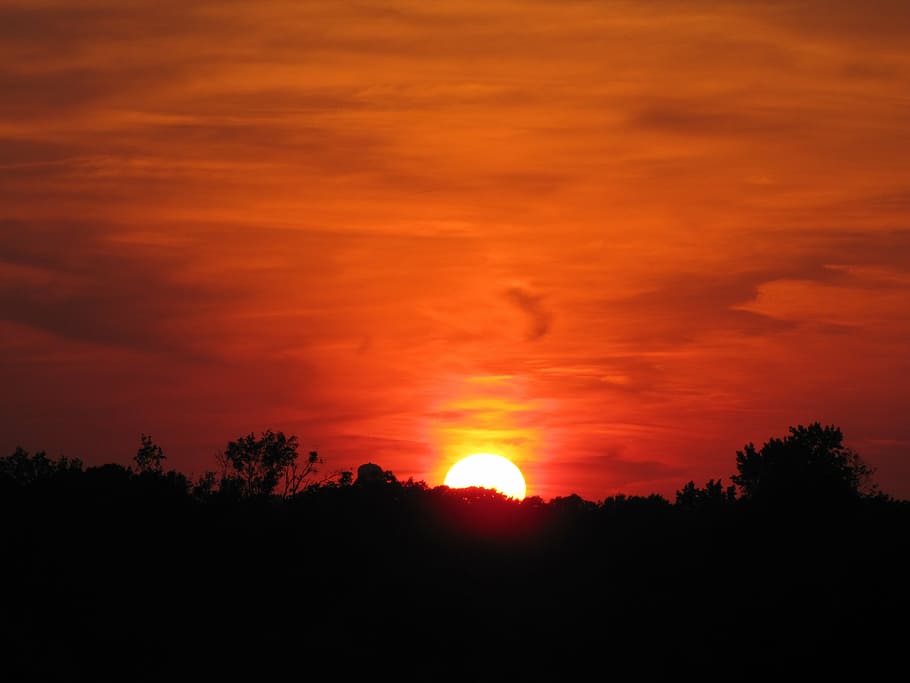 landscape photograph of sunset, sky, orange, yellow, magee HD wallpaper