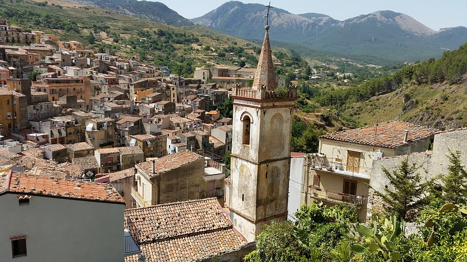 sicily, village, view, architecture, built structure, building exterior HD wallpaper