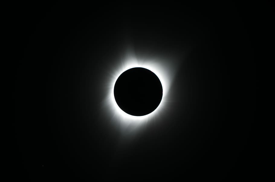 photo of total solar eclipse, solar eclipse illustration, moon, HD wallpaper