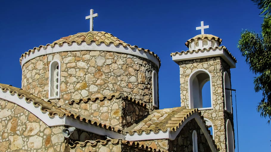 Cyprus, Protaras, Prophet Elias, Church, orthodox, architecture, HD wallpaper