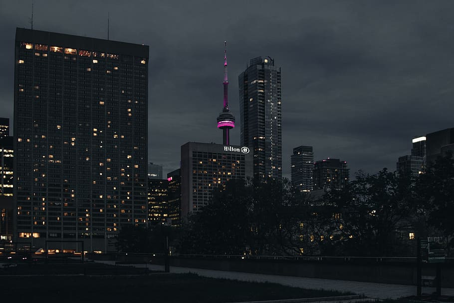 black and gray city buildings, landscape photography of city HD wallpaper