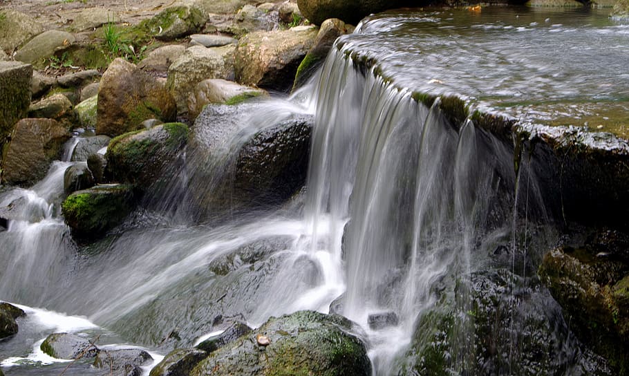 Waterfall, Water, Source, Source, Stream, the stones, river HD wallpaper