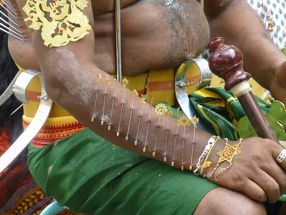 Needle, Piercing, Ceremony, Singapore, thaipusam, tradition, HD wallpaper