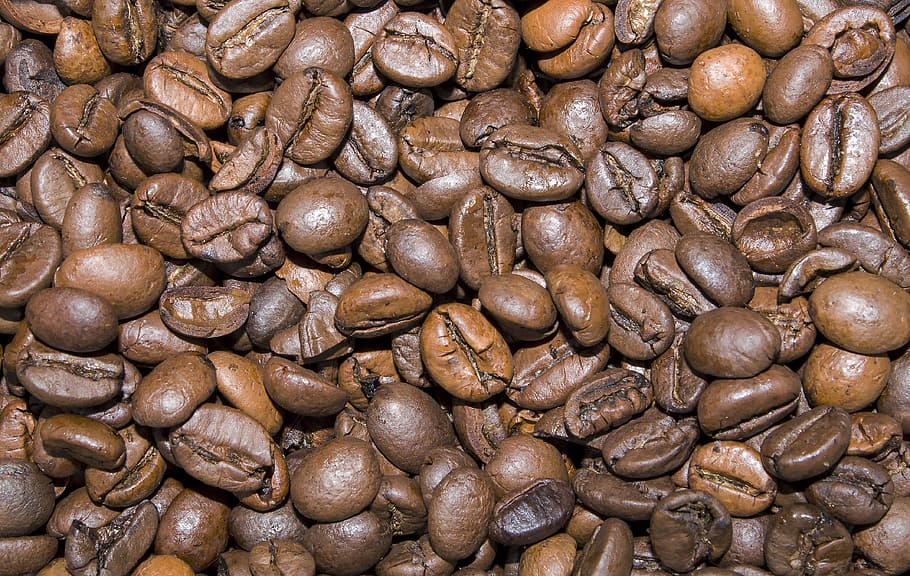 close-up photography of coffee beans, background, detail, full frame HD wallpaper