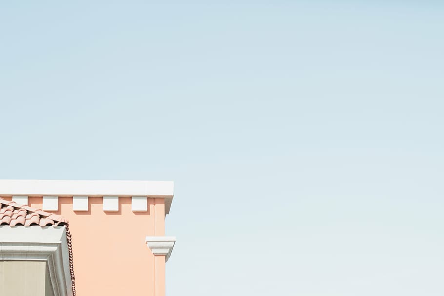 pink and white concrete building under white sky, architecture HD wallpaper