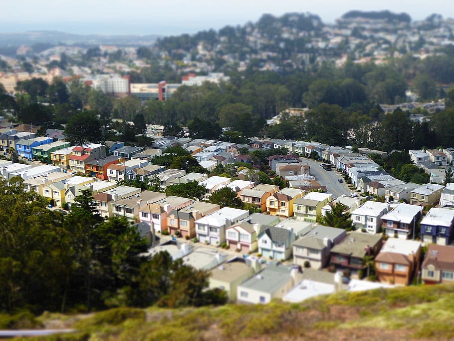 Usa, San Francisco, Settlement, Homes, miniature, model, city, HD wallpaper
