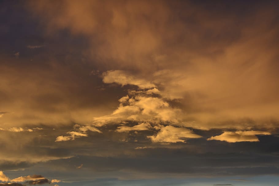 sunset, abendstimmung, sky, evening sky, afterglow, clouds HD wallpaper