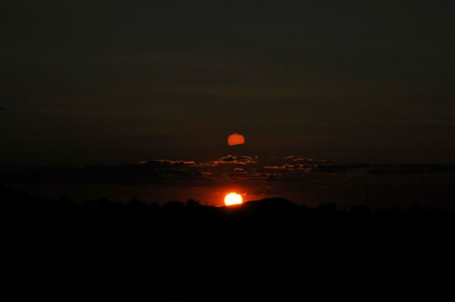 Sunset, Landscape, Nature, red, twilight, clouds, scenics, night HD wallpaper