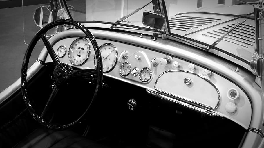 oldtimer, cockpit, bmw, dashboards, steering wheel, mode of transportation HD wallpaper
