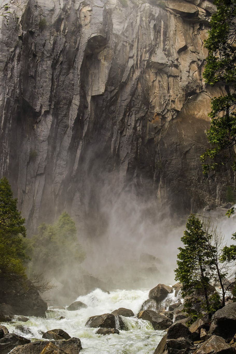 rover with rock formation and trees, time lapse photography of cascade waterfalls HD wallpaper
