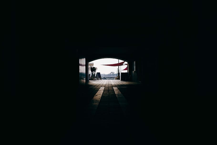 rectangular tunnel way frame, untitled, dark, road, sunlight HD wallpaper