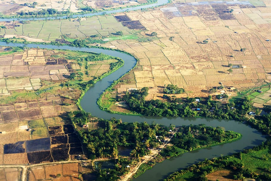 yangoon, yangon, approach, top view, landscape, aerial view HD wallpaper