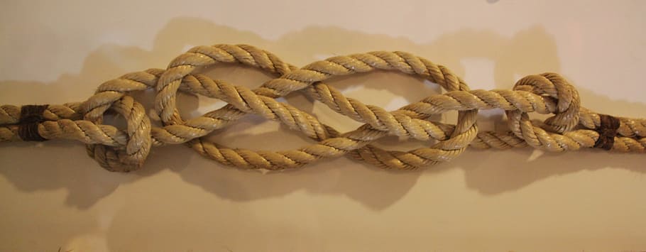 closeup photo of brown rope, Sailor'S Knot, Cordage, leash, fixing, HD wallpaper