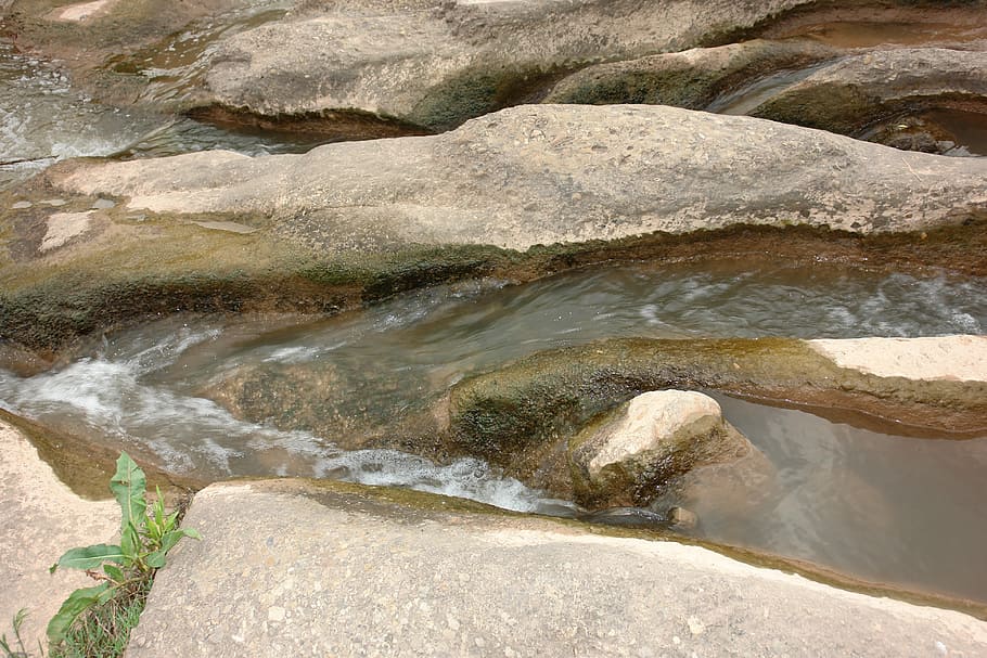 river, water, nature, waterfall, current, rocks, rock - object HD wallpaper