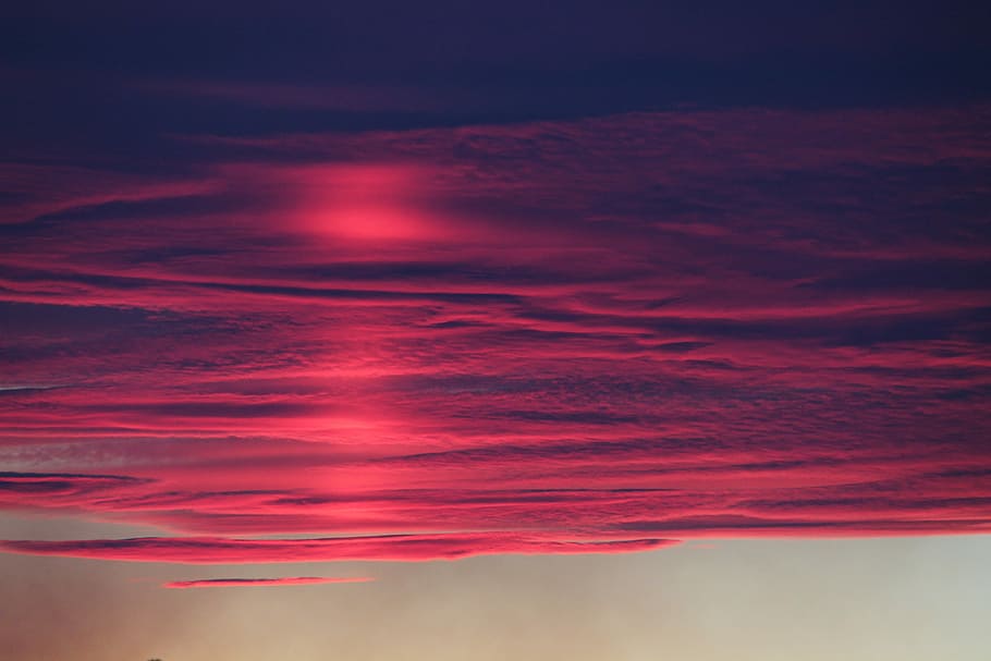 red body fof water, sunset scenery, abstract, cloud, smoke, pink HD wallpaper
