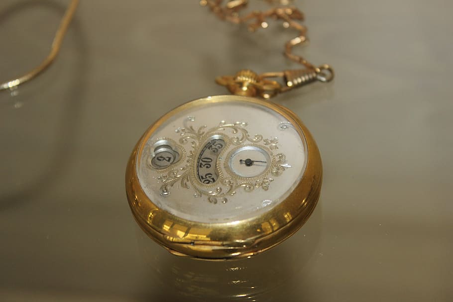 Clock, Old, Antique, close-up, shiny, gold colored, no people HD wallpaper