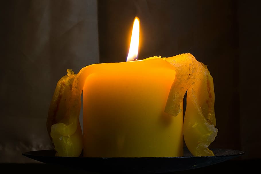 candle, flame, yellow, bill, light, burn, fire, candlelight HD wallpaper
