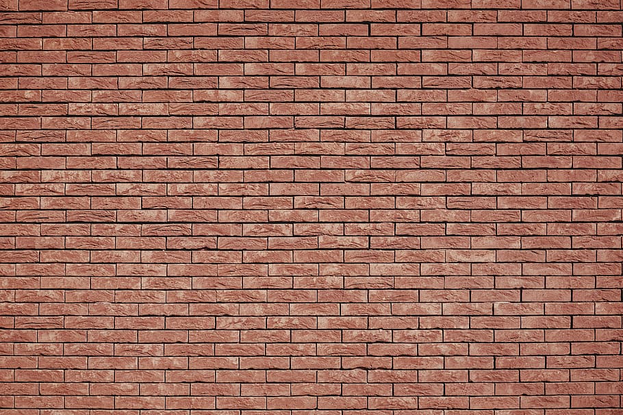 brown concrete brick, brown clay brick wall, texture, pattern, HD wallpaper