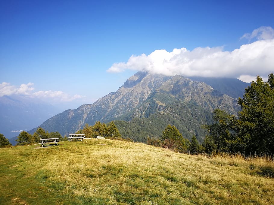 mountain, monte legnone, meadow, sky, scenics - nature, beauty in nature HD wallpaper