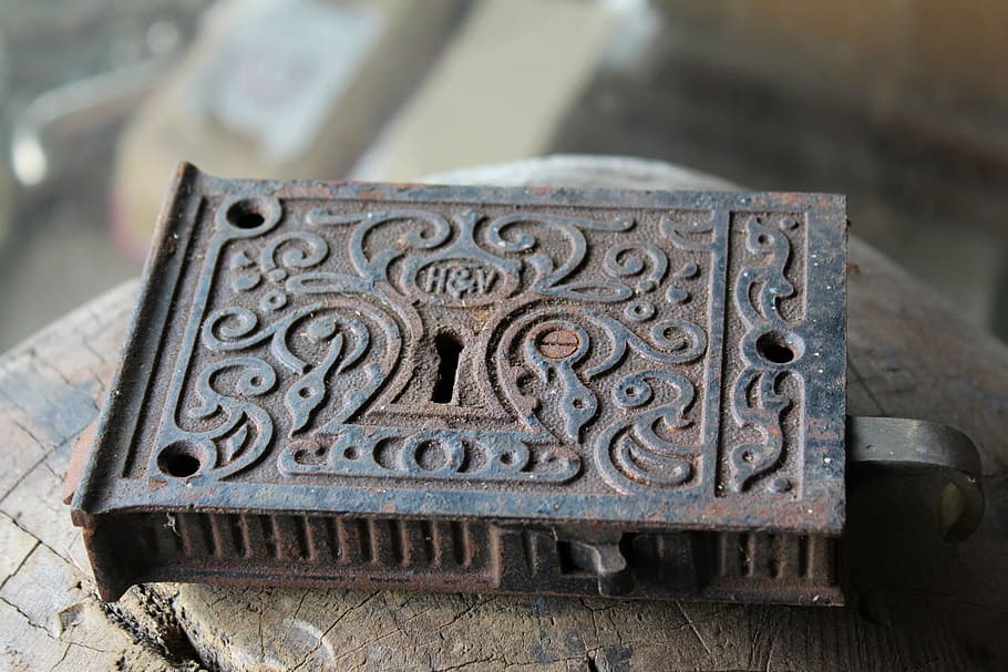 Lock, Rust, Antique, Old, Metal, Door, security, weathered HD wallpaper