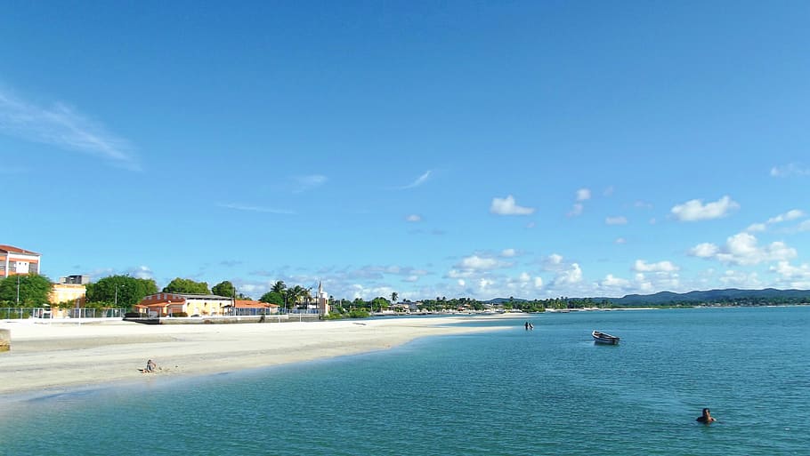 salinas, salinas margarida, beach, water, sea, sky, transportation HD wallpaper