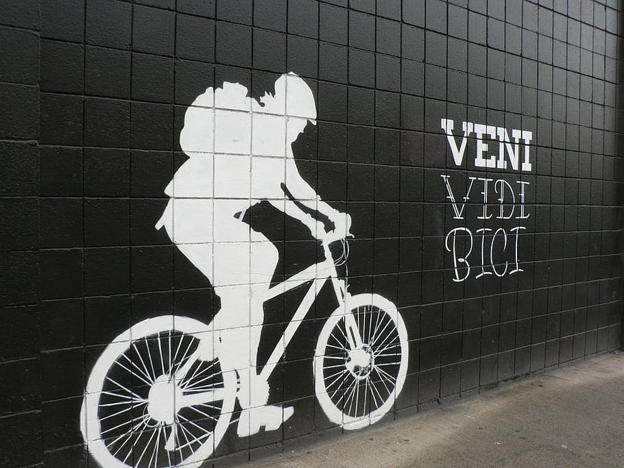 Veni Vidi Bici painting wall art, Honolulu, Hawaii, Oahu, Mural, Art, HD wallpaper