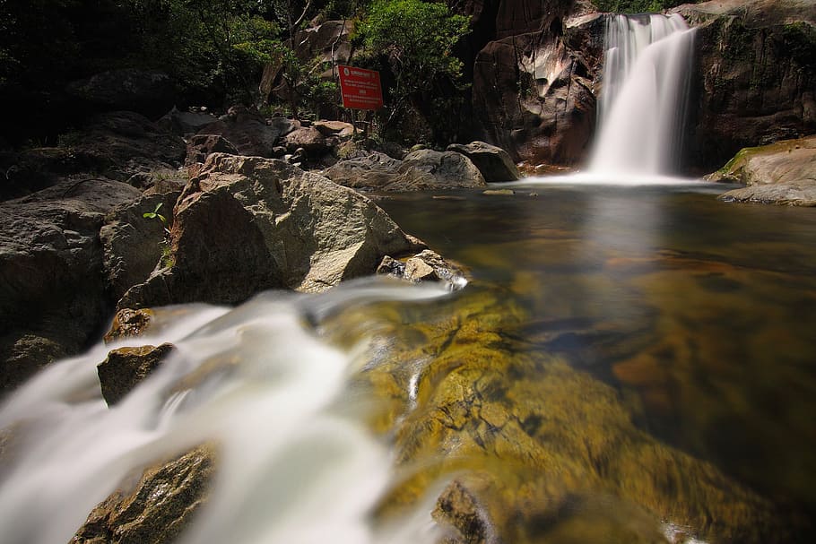 waterfalls at daytime, nature, waterscape, flowing water, river HD wallpaper