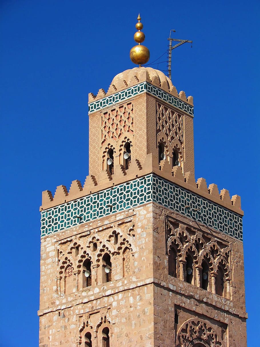 brown structure under blue sky during daytime, morocco, marrakech, HD wallpaper