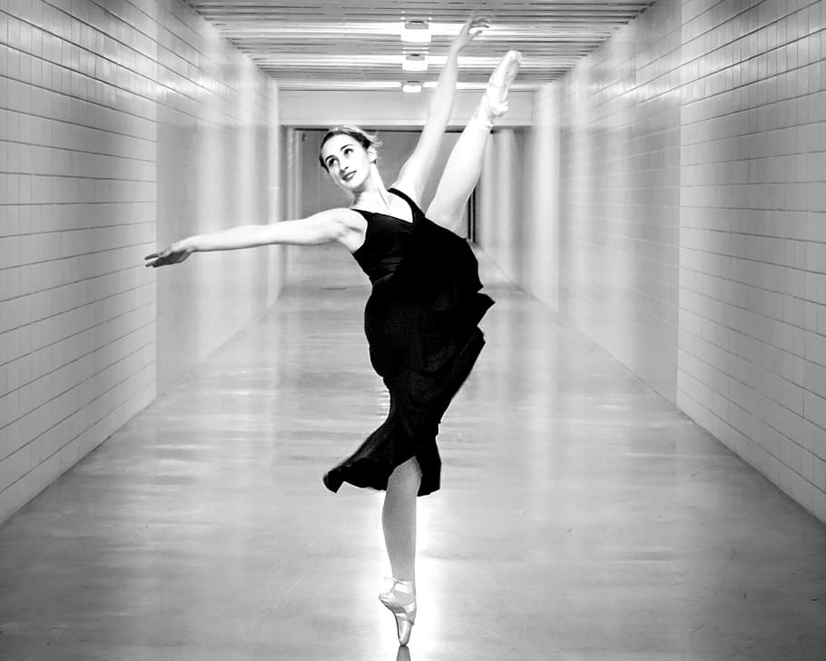 woman dancing at hallway, dancer, people, motion, ballet dancer HD wallpaper