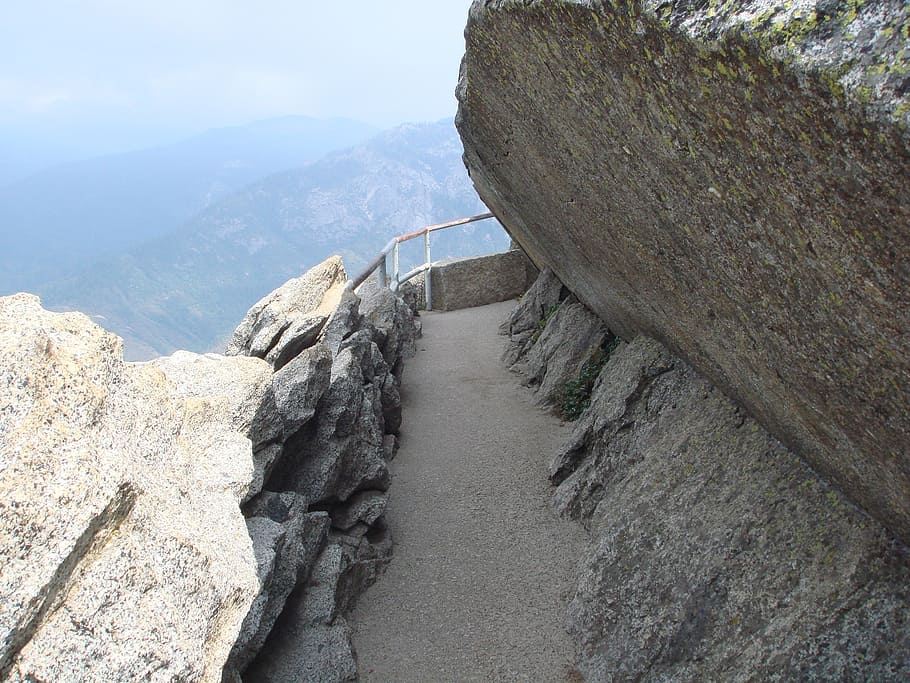 moro rock, path, sequoia national park, california, mountain, HD wallpaper