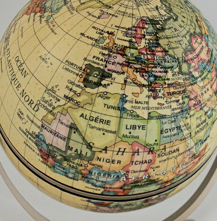 terrestrial globe, world, earth, planisphere, geographical map HD wallpaper